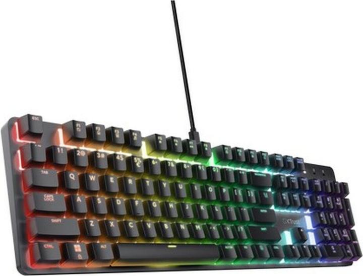 Produktbild Trust GXT 871 Zora Tastatur Gaming USB QWERTY US Englisch Schwarz (US, Kabelgebunden)