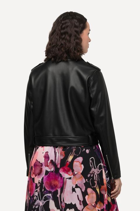 Produktbild Ulla Popken Bikerjacke, Lederoptik, Reverskragen, asymmetrisch (46, 48)