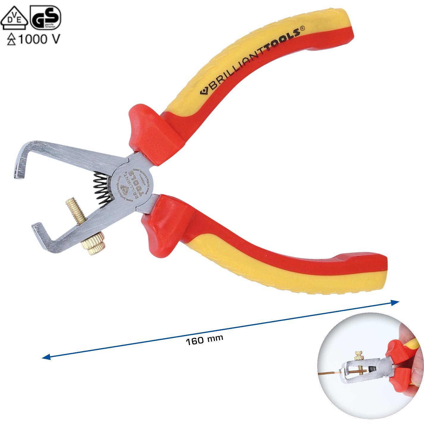 Brilliant Tools, Zange, VDE Abisolierzange, 168 mm (160 mm)