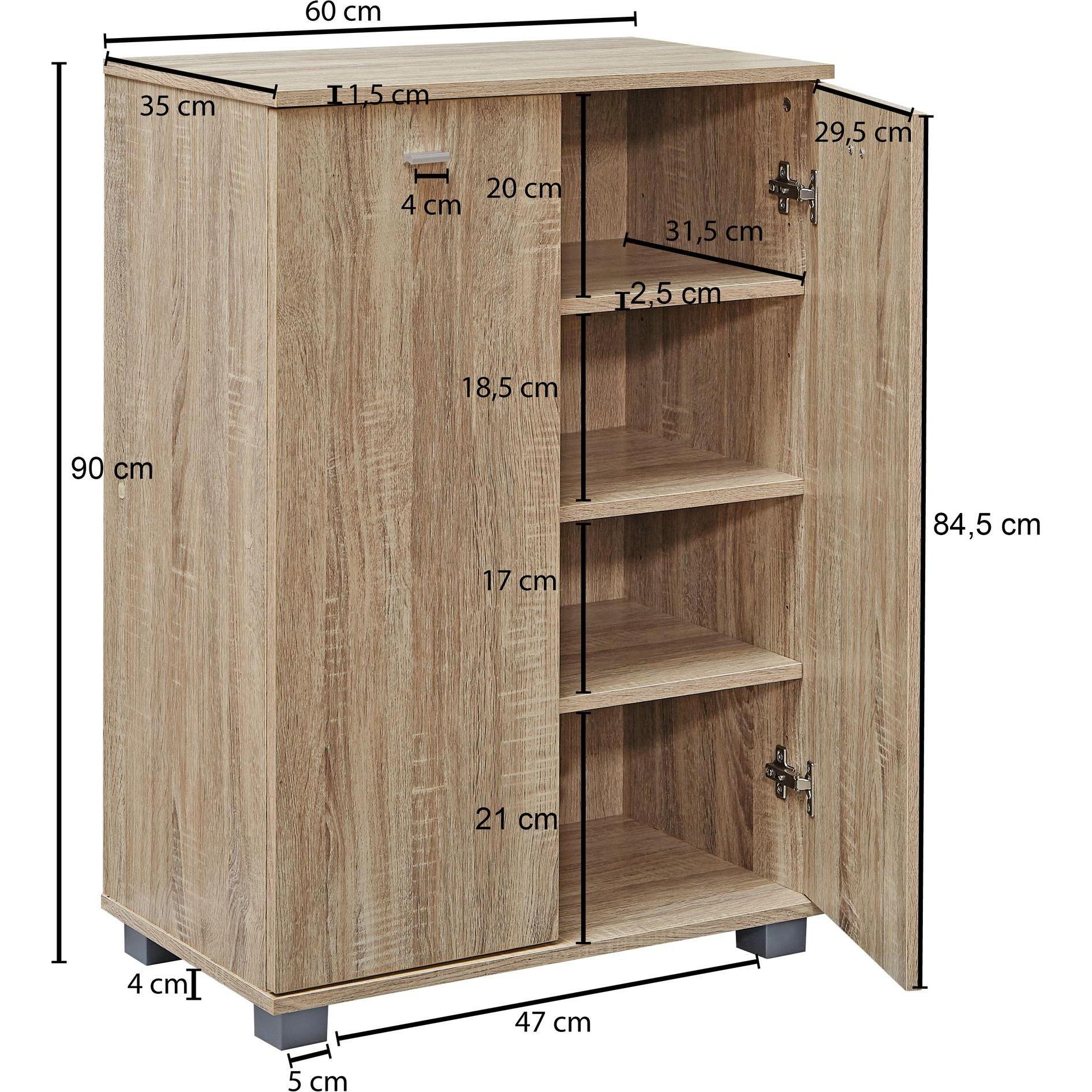 Thumbnail - Wohnling, Schuhschrank, Aurelia (60 x 35 x 90 cm)