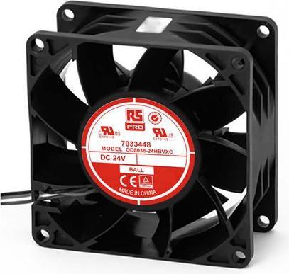 Produktbild RS PRO DC Axiallüfter 80mm 168m³/h 24Vdc (80 mm)