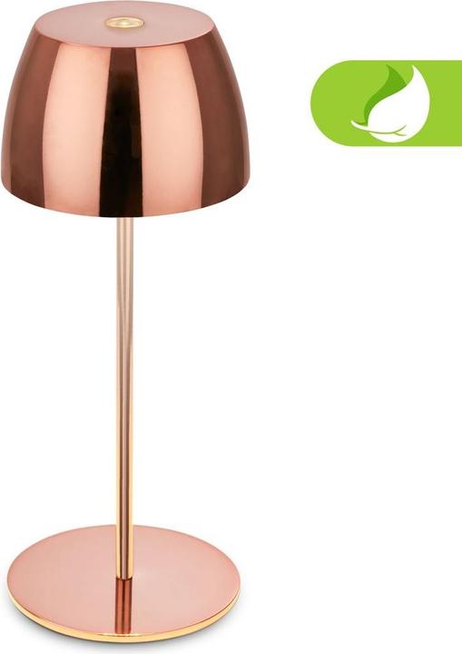 Actual product image Briloner Rechargeable LED table lamp - mini, touch, glossy copper (150 lm)