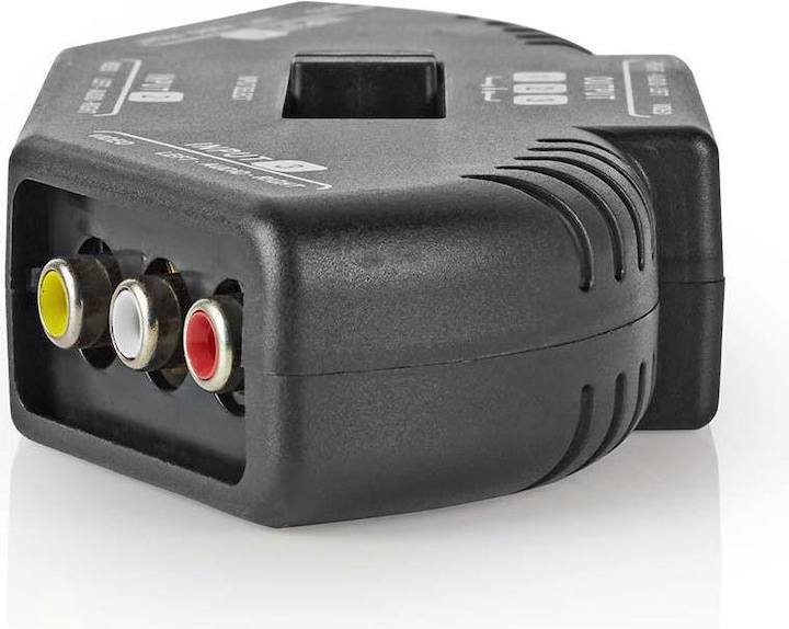 Actual product image Nedis AV switcher with 3 ports, 3 x cinch inputs (RWY).