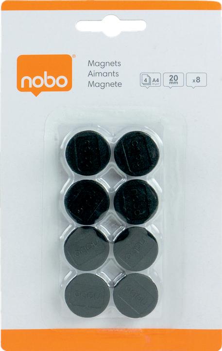 Actual product image Nobo Magnet Ø 2 cm 8 pieces, black (8 x)