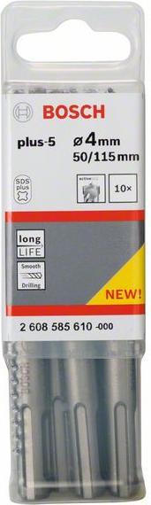 Actual product image Bosch Professional Zubehör Hammer drill SDS plus-5, 4 x 50 x 115 mm, pack of 10 (4 mm)