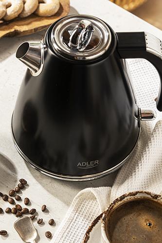 Image du produit Adler AD 1343b Electric, 2200 W, 1.5 L, Stainless steel, 360 ° rotational base, Black (1.50 l)