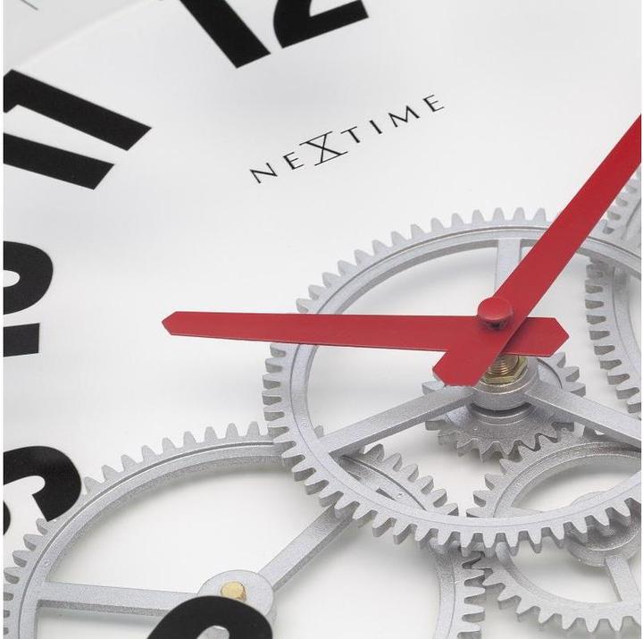 Productafbeelding Nextime Wandklok Modern Gear Ø 36 cm, Blauw/Wit (36 cm)