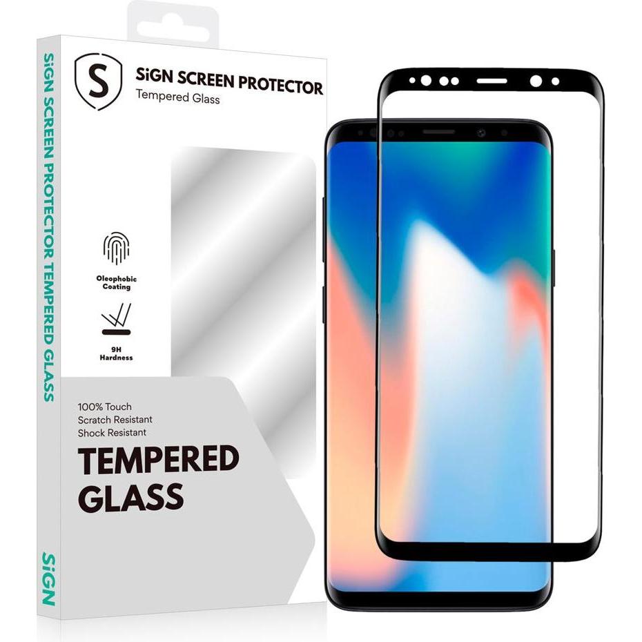SIGN Samsung Galaxy S9 3D Sceen Protector Vetro temperato Incl. Montaggio (Samsung Galaxy S9), Pellicola protettiva smartphone