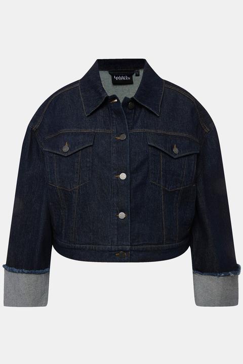 Actual product image Ulla Popken Stretch Fit Cropped Denim Jacket (54)