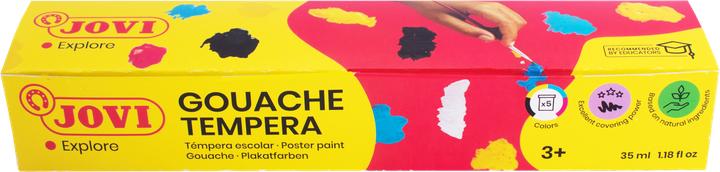 Actual product image Jovi Poster paint tempera school VE=5 tins of 35ml + brush (175 ml)