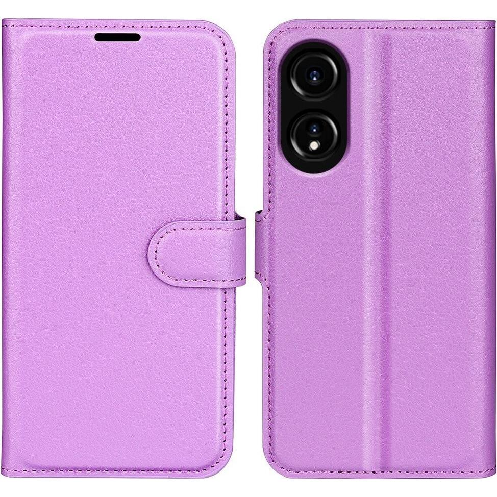Cover-Discount OPPO A78 4G - Leder Etui Hülle violett (Oppo A78), Smartphone Hülle, Violett