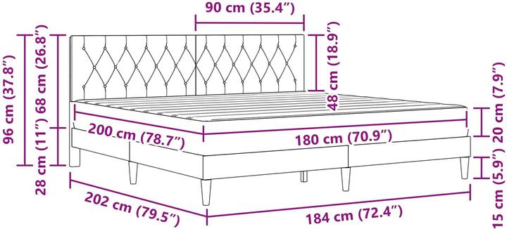 Image du produit vidaXL Modernes Bett (180 x 200 cm)