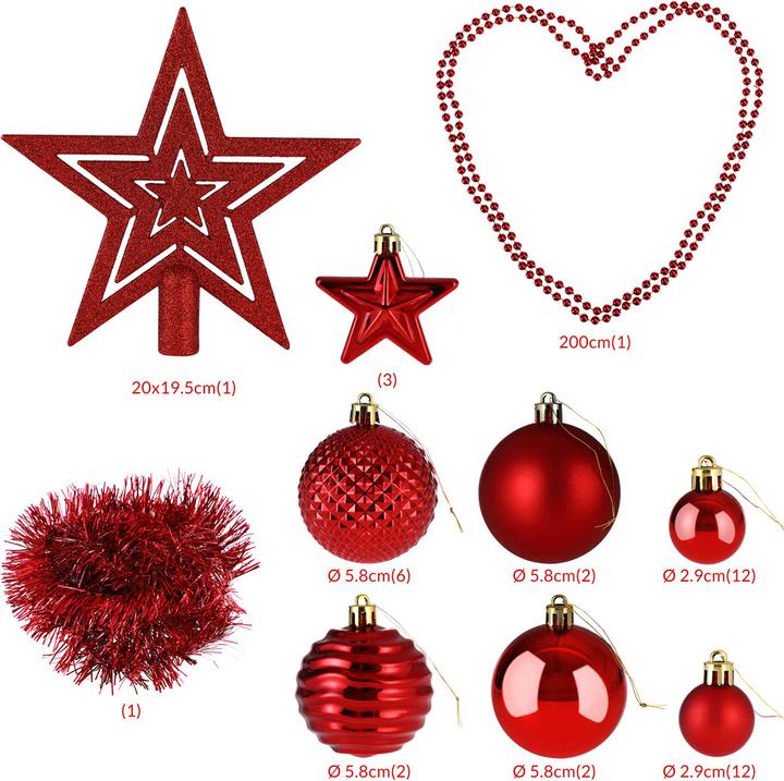 Image du produit Deuba 66tlg Boules de sapin de Noël argentées (1 -pièce)