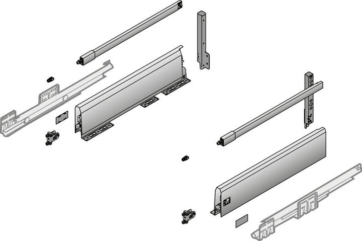 Hettich Voorlade complete set ArciTech 126/282, met reliëf in de lengterichting