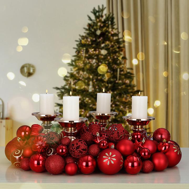 Image du produit Deuba 66tlg Boules de sapin de Noël argentées (1 -pièce)
