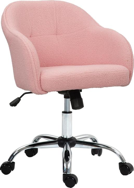 Produktbild Homcom Bürostuhl Polyester, Kunstleder Rosa (46 - 56 cm)