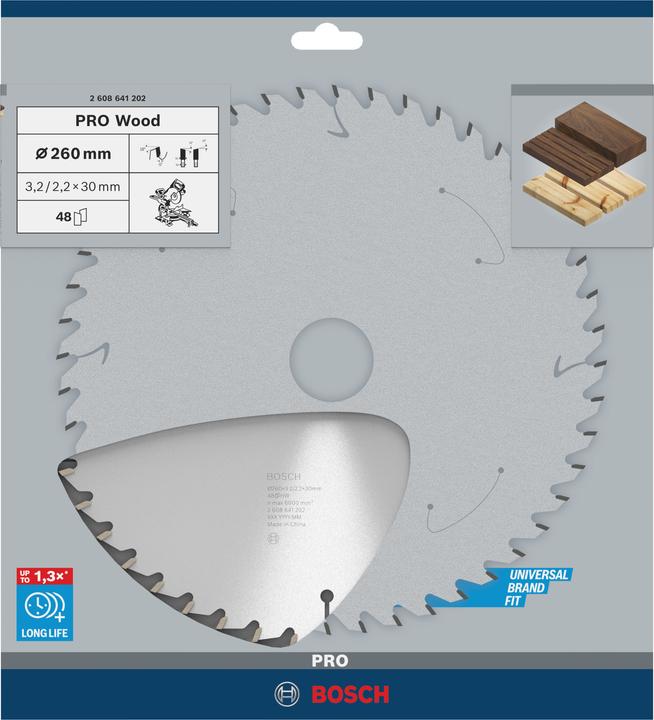 Produktbild Bosch Professional Zubehör PRO Wood Kreissägeblatt, 260 x 3.2 x 30 mm