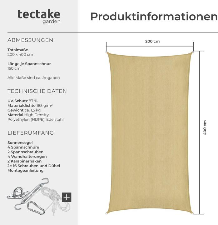 Produktbild tectake Sunny (200 x 400 cm)