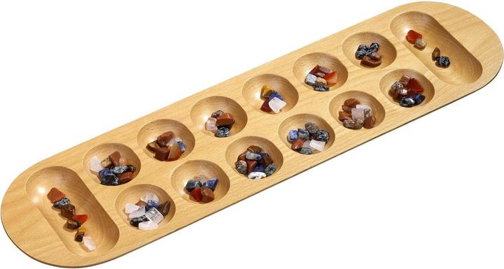 Philos 3151 Kalaha, Gioco Da Tavolo In Legno Di Hevea, Tradizionale Gioco Di Strategia Awalé Per 2 Giocatori, 29,6 X 9,5 Cm