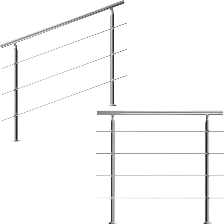 Actual product image Monzana Stair railing (Easy-care stainless steel)