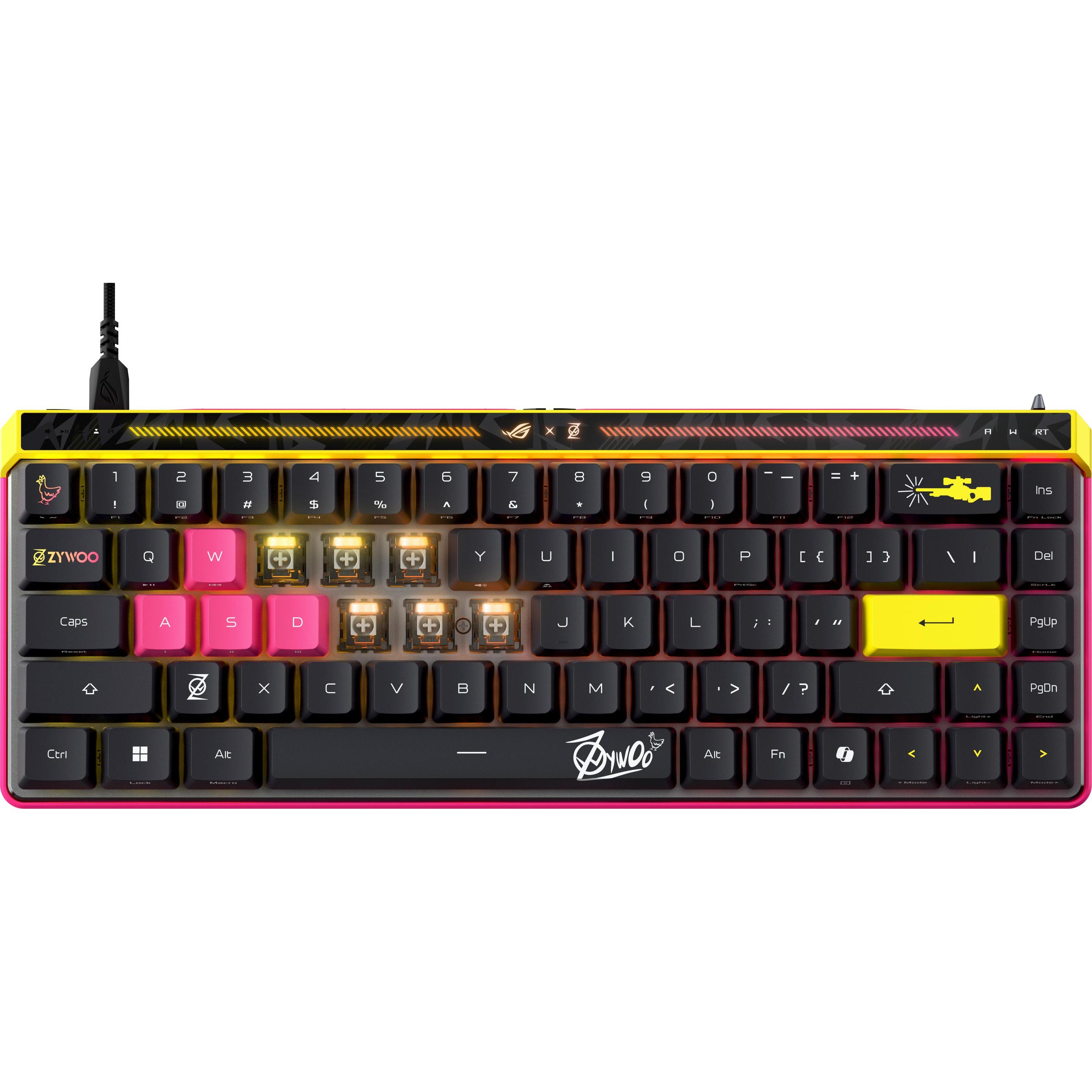 ASUS Tastatur Rog Falchion Ace Hfx Zyw/Hfx/Us/Pbt Us Layout (USA, Kabelgebunden), Tastatur, Schwarz