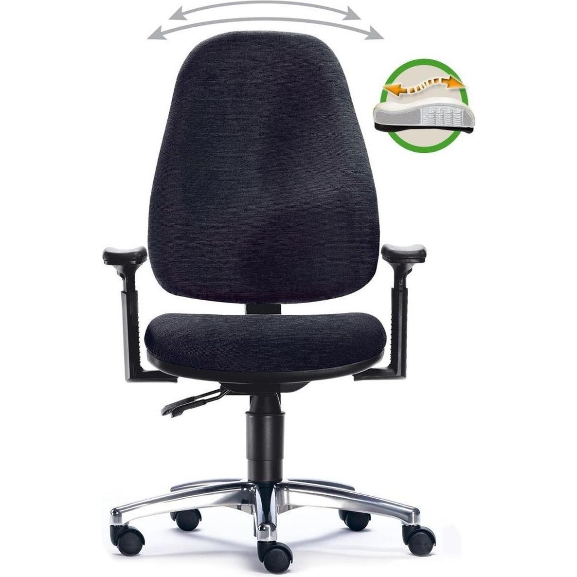 Sitwell, Bürostuhl, Bürodrehstuhl Lady Fitness m. Armlehne Alu-Fusskreuz schwarz