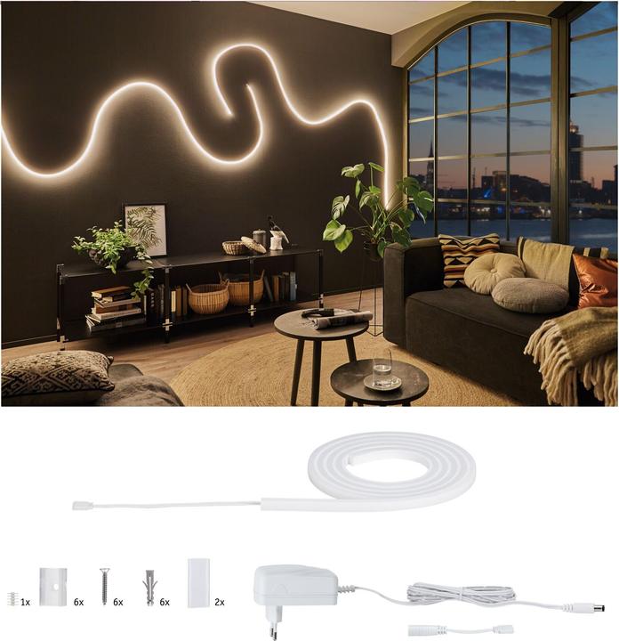 Image du produit Paulmann Kit MaxLED Flow Stripe (Blanc chaud, 150 cm, Intérieur)