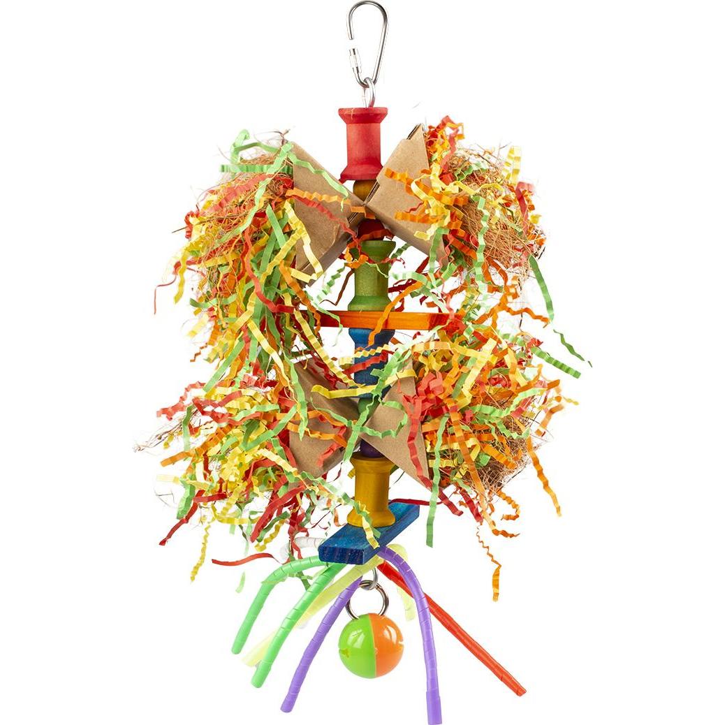 Comparer les prix de Jouet pour oiseaux pendentif spirale coloré en paille Duvoplus