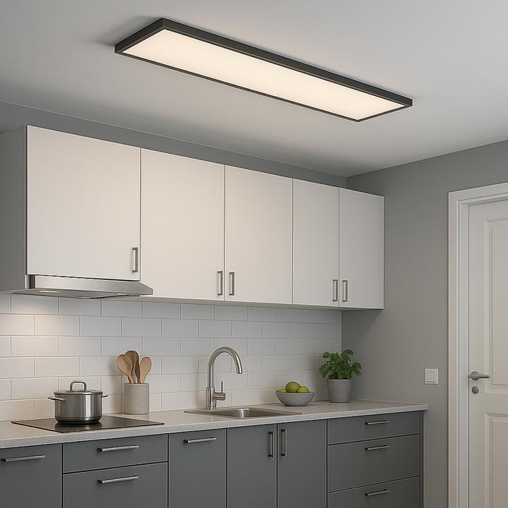 Actual product image Brelight Briston LED surface-mounted ceiling panel 100x25cm black (3400 lm)