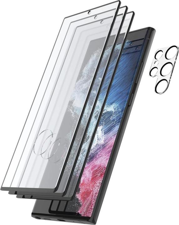Produktbild Hama Schutzglas-Set für Sam. Galaxy S23 Ultra, 3x Displayschutz, 1x Kameraschutz (4 Stück, Samsung Galaxy S23 Ultra)