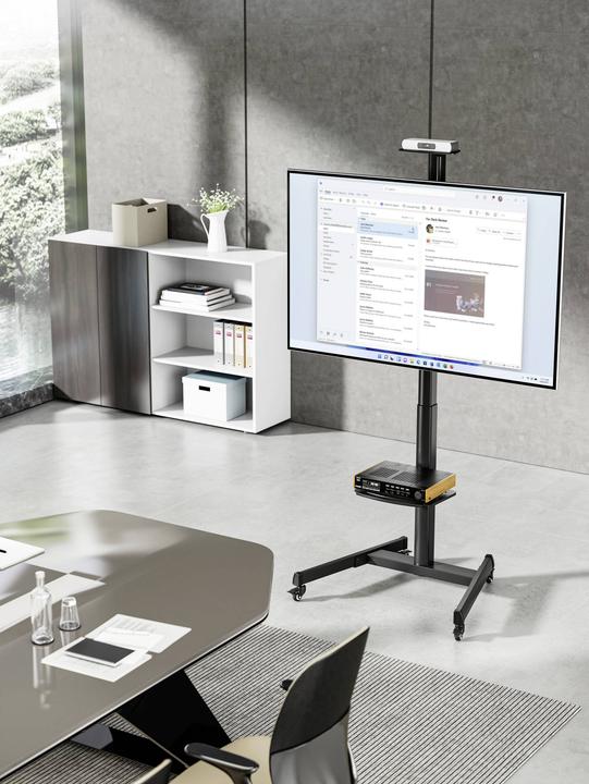 Actual product image SpeaKa Professional SP-TVC-1300 TV-Rollwagen Höhenverstellbar, Handkurbel, Kamer (37" - 75")