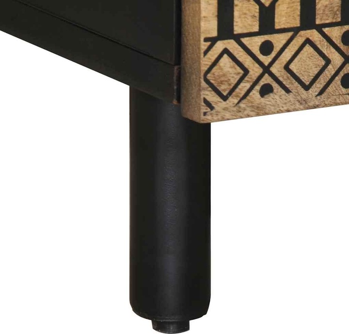 Actual product image VidaXL Coffee table Side table Living room table Table Black Rough mango wood (100 x 54 x 40 cm)