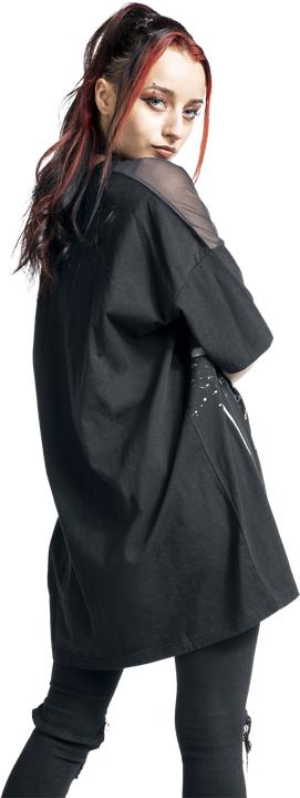 Produktbild Black Premium Oversized T-Shirt with Mesh & Skullprint (M)