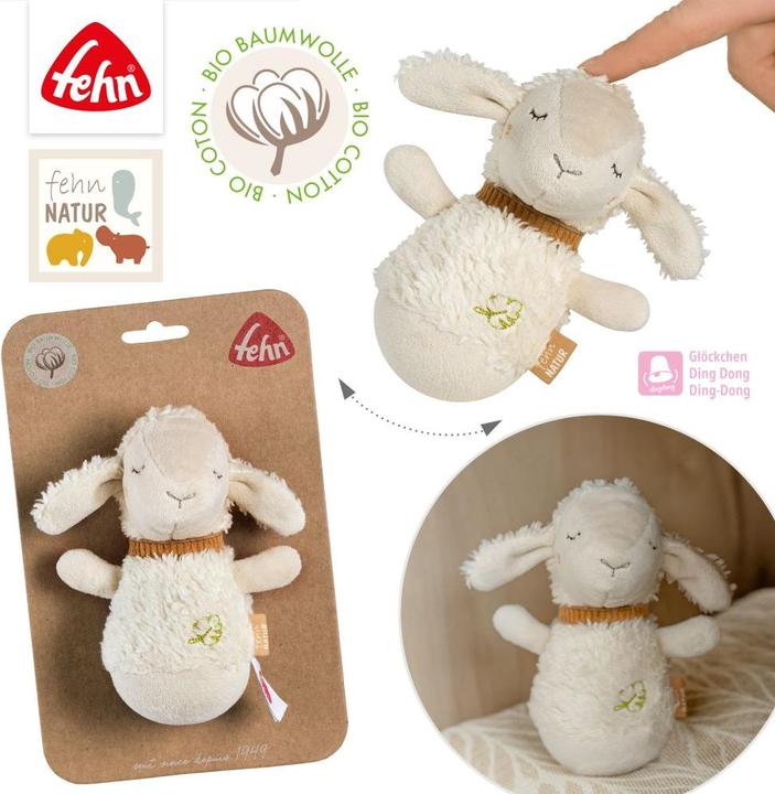 Image du produit Fehn Rasseln & Greiflinge Steh-auf-Figur NATUR - Schaf