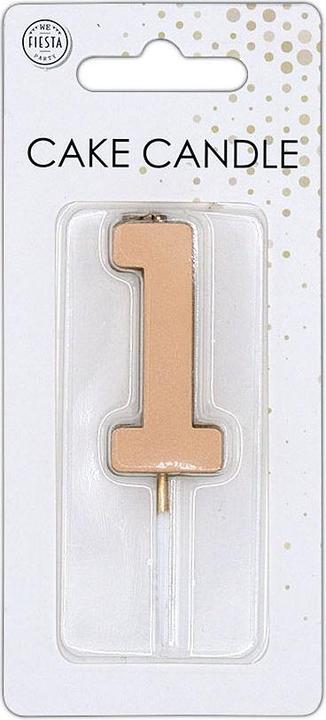 Produktbild Globos Europe Kuchenkerze 4,5 cm Metallic-Roségold Nr. 1