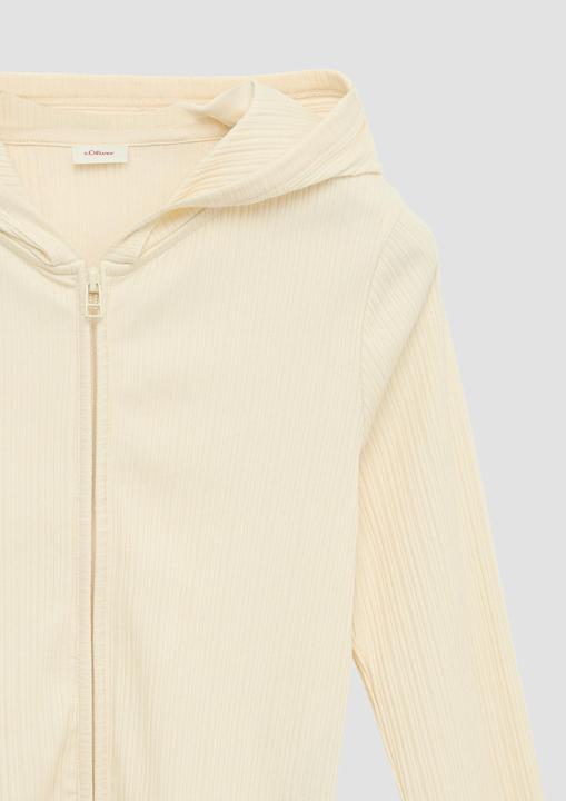 Actual product image S.Oliver Sweatshirt Jacke Sweatjacke aus Rippware mit Wellensaum und Zwei-Wege-Reissverschluss (170, 176)