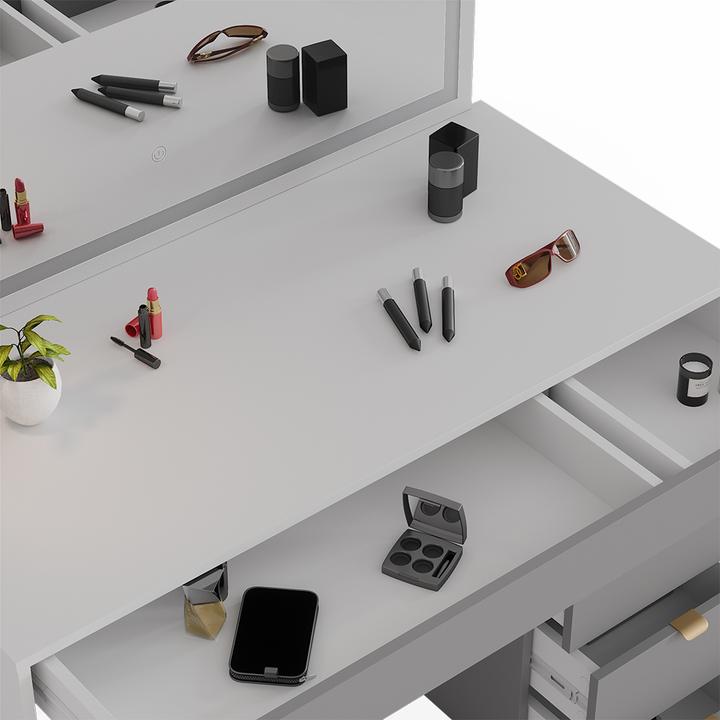Actual product image Vicco Elise with LED mirror & stool (115 x 55 x 76 cm)