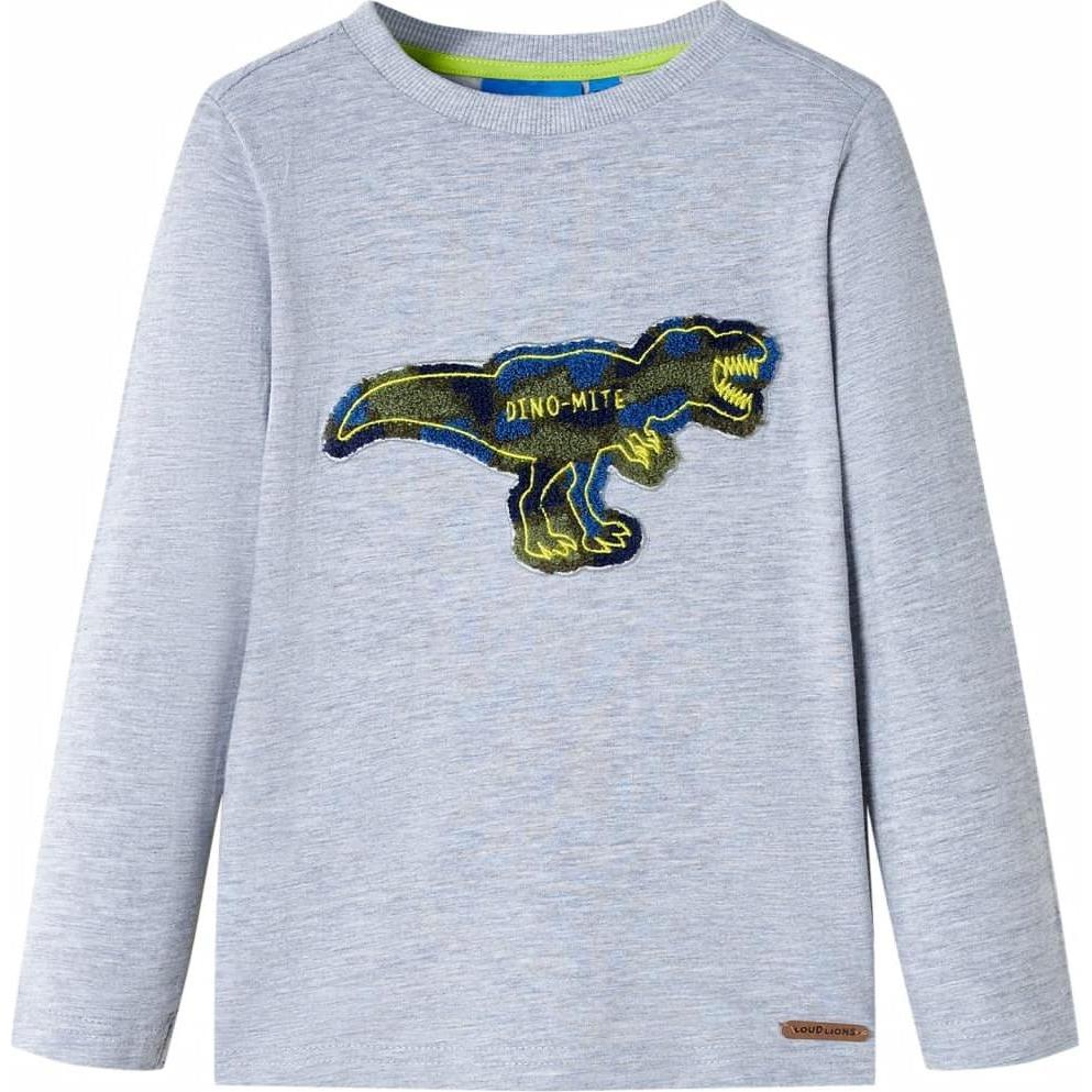VidaXL, Jungen, Shirt, Kinder-Langarmshirt Grau Melange 140,Material: 95, Grau, (140)