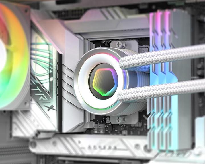 Actual product image ID-Cooling FX240 Infinity White Liquid Processor Cooler aRGB Lighting