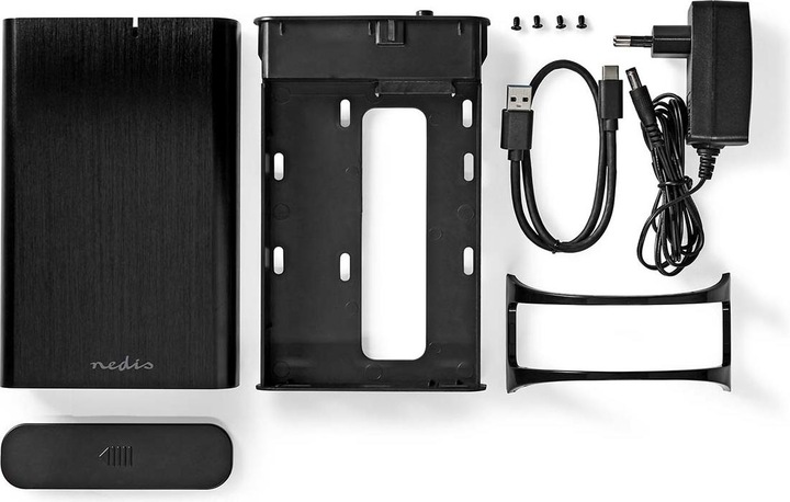 Productafbeelding Nedis Harde schijf-behuizing 3,5" | USB 3.1 Gen1 | USB Type-A / USB Type-C™ | Notebook / PC | Alumini (3.5")