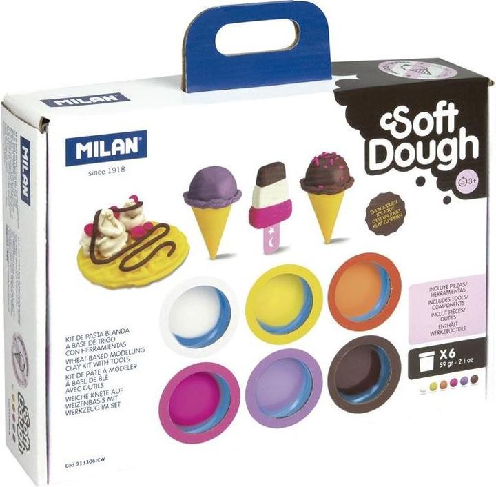 o Ciastolina Ice Cream Set for making ice cream and wafers, 6 colours x 59 g 913306ICW