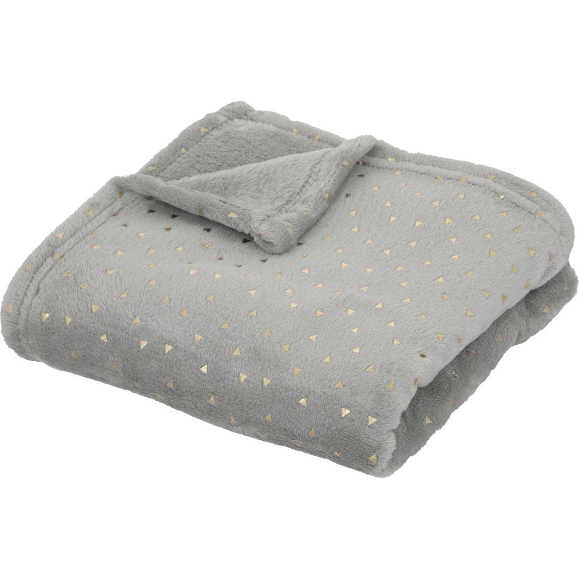 Atmosphera, Decke, Plaid Flan brlngt blau 75x100, blau (75 x 100 cm)