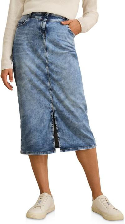 Cecil Maxi Jeansrock, Authentische Used Wash, Fünf Taschen, Stretchanteil