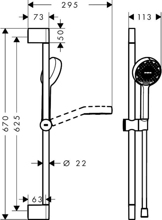Image du produit hansgrohe Doucheset avec douchekop économe en eau, doucheslang et douchestang