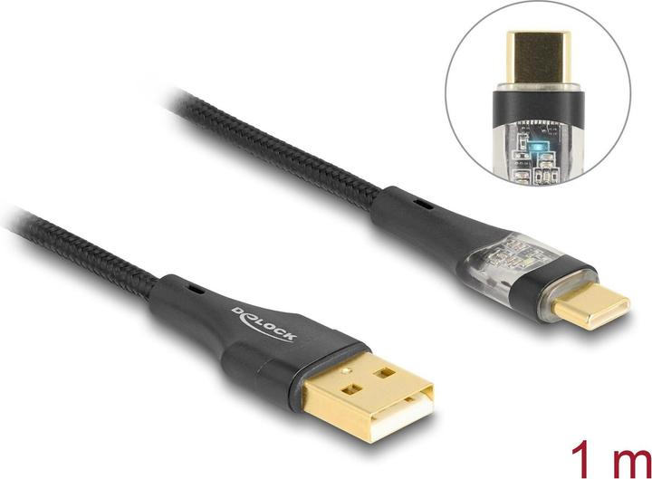 Actual product image Delock USB 2.0 cable type A plug to USB type C plug with (1 m, USB 2.0, 60 W)