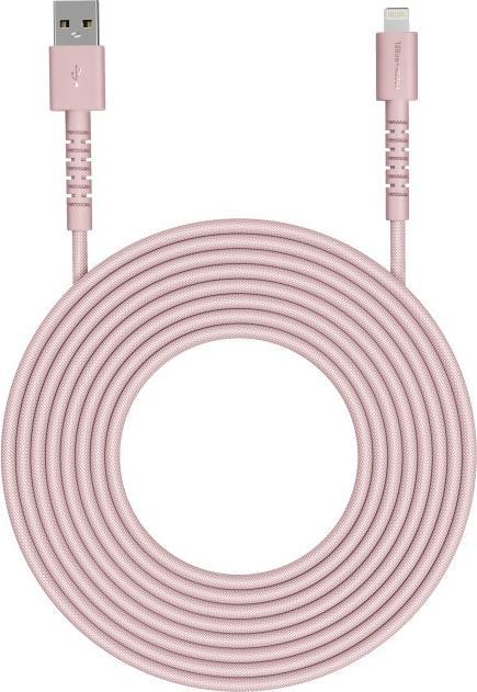 Image du produit Fresh'N Rebel Fresh 'n Rebel USB-A zu Lightning silicone geflochtenes Kabel "FlexWave" 2m, Pastel Pink (2 m, 12 W)