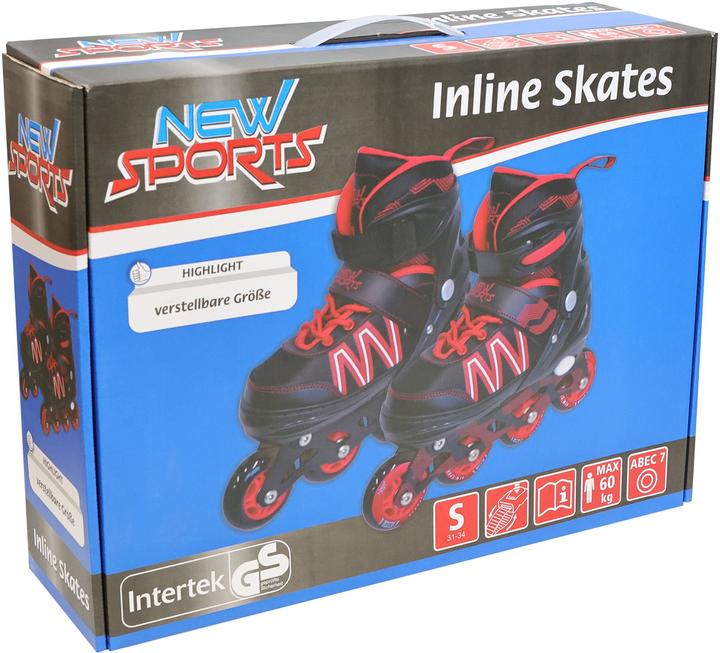 Image du produit New Sports Roller noir/rouge ABEC 7, taille 31-34 (33)