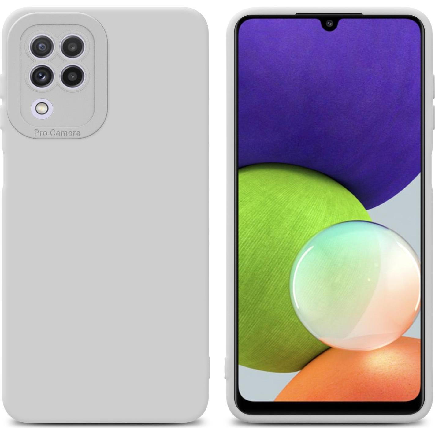 Thumbnail - Cadorabo Hülle für Samsung Galaxy A22 4G im TPU Fluid LM162 Style (Samsung Galaxy A22), Smartphone Hülle, Weiss