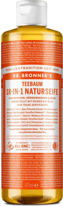 Dr. Bronner's 18-IN-1 Arbre à thé (Savon liquide, 475 ml)