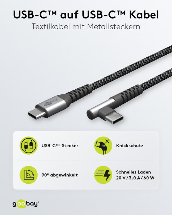 Productafbeelding Goobay USB C - USB C (0.50 m, USB 2.0, 60 W)